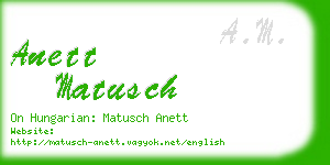 anett matusch business card